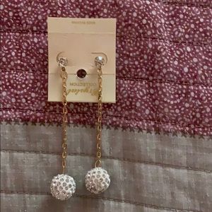 silver sparkling earrings
